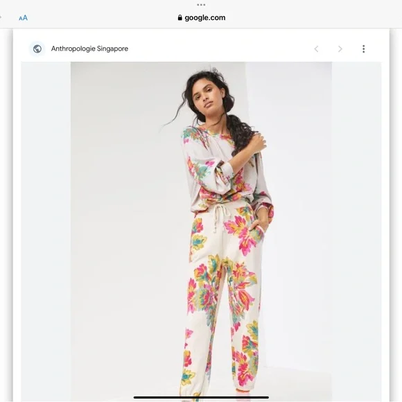 Anthropologie SaturdaySunday KnitFloral Joggers. Small - Picture 1 of 6
